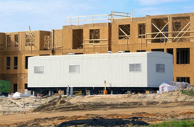 office trailers and equipment rental at a construction site in San Leandro